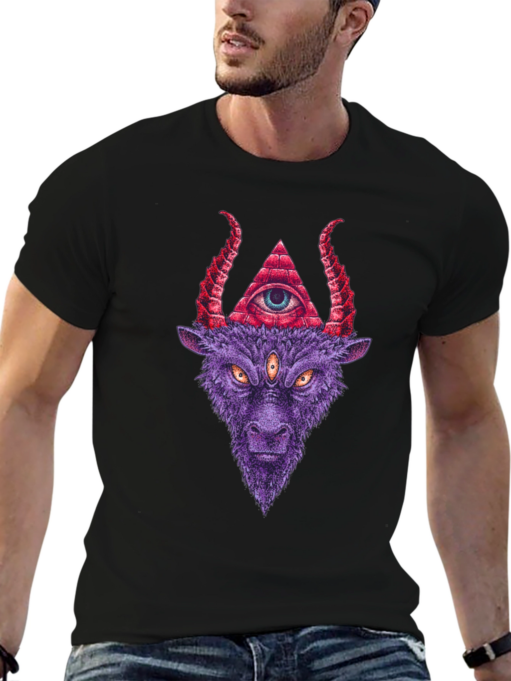 Baphomet Graphic T-Shirt - Occult Style Tee
