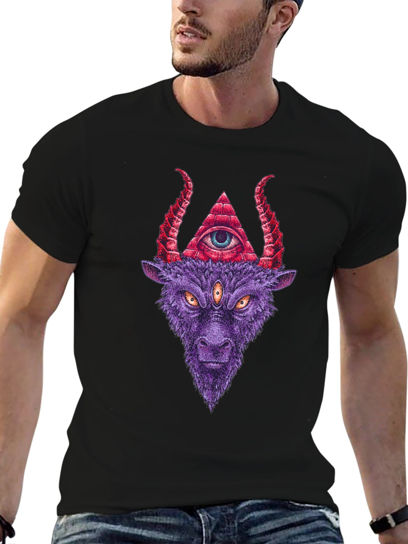 Baphomet Graphic T-Shirt - Occult Style Tee