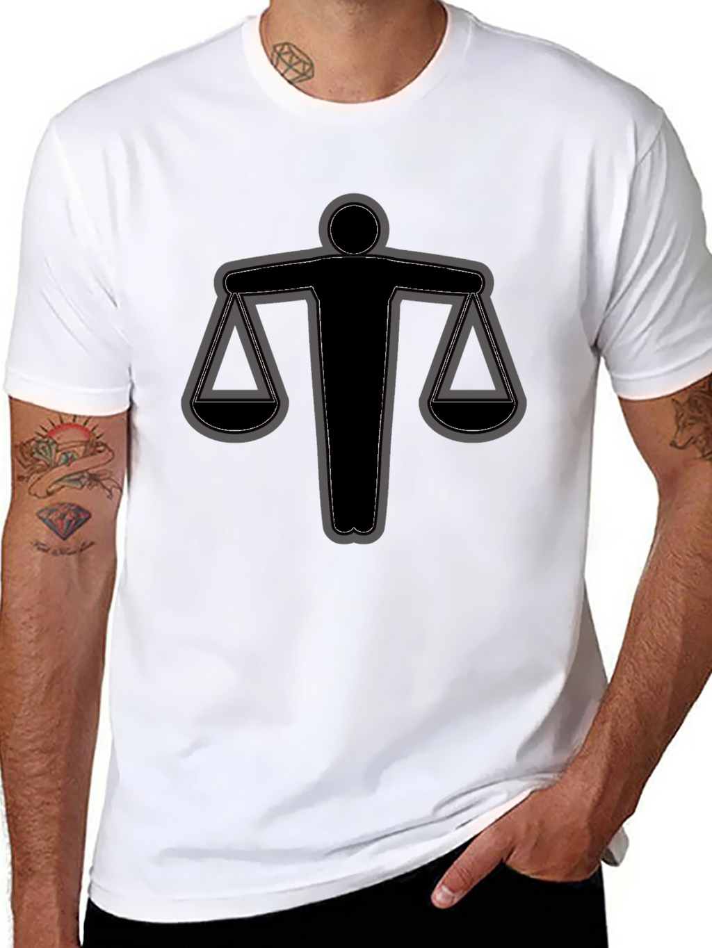 Scales of Justice Graphic Tee - Black