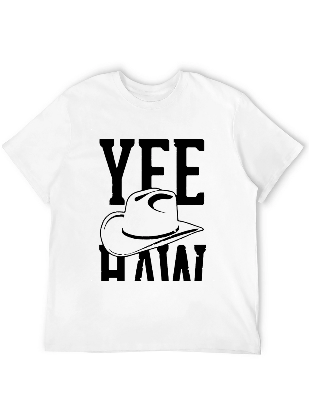 Yee Haw Cowboy Hat Graphic T-Shirt - Black