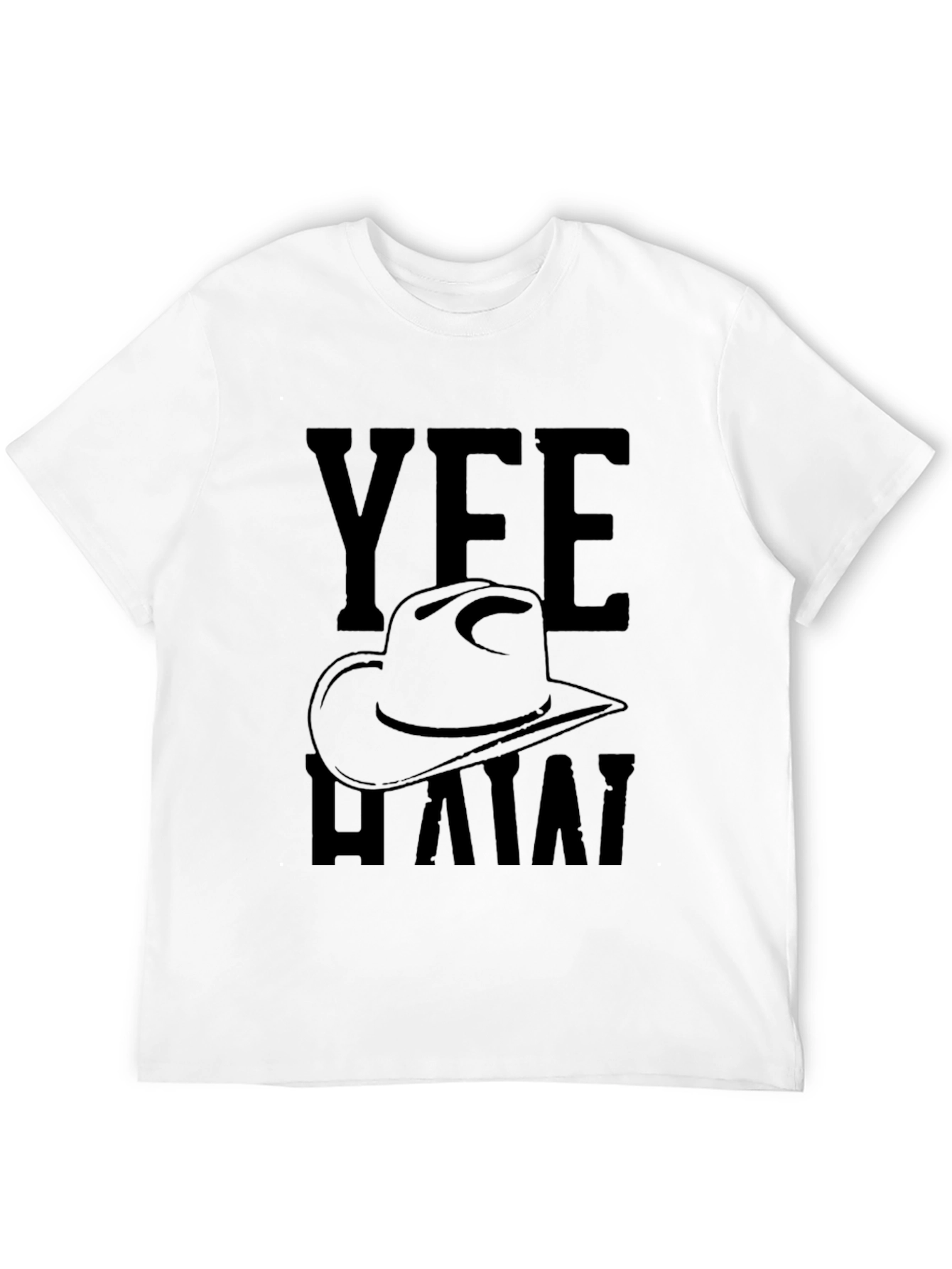 Yee Haw Cowboy Hat Graphic T-Shirt - Black