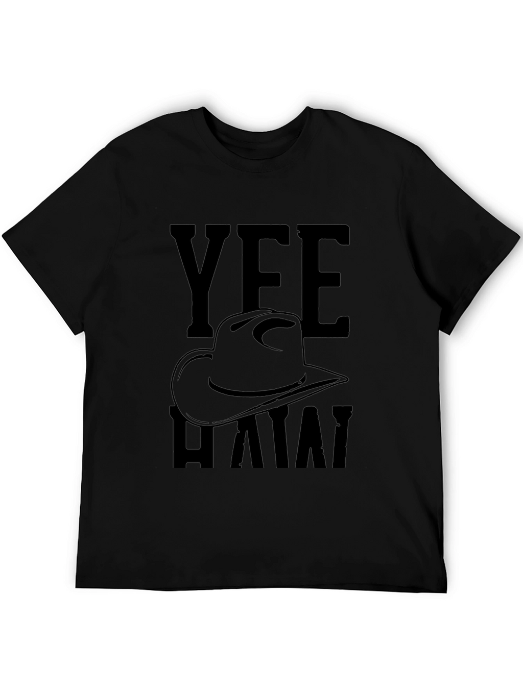 Yee Haw Cowboy Hat Graphic T-Shirt - Black
