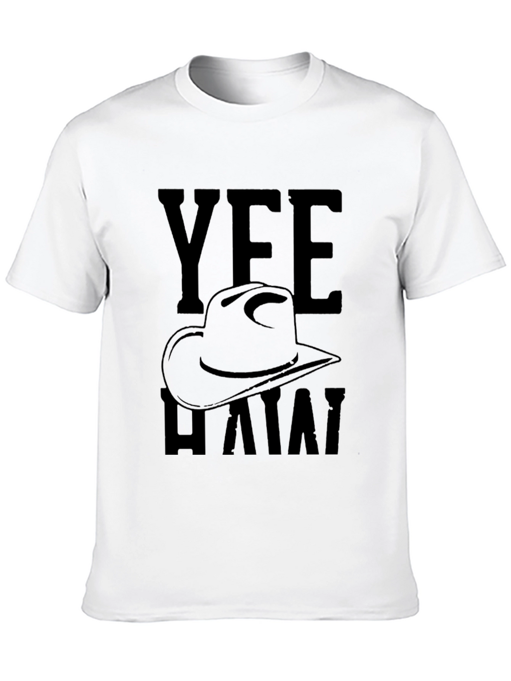 Yee Haw Cowboy Hat Graphic T-Shirt - Black