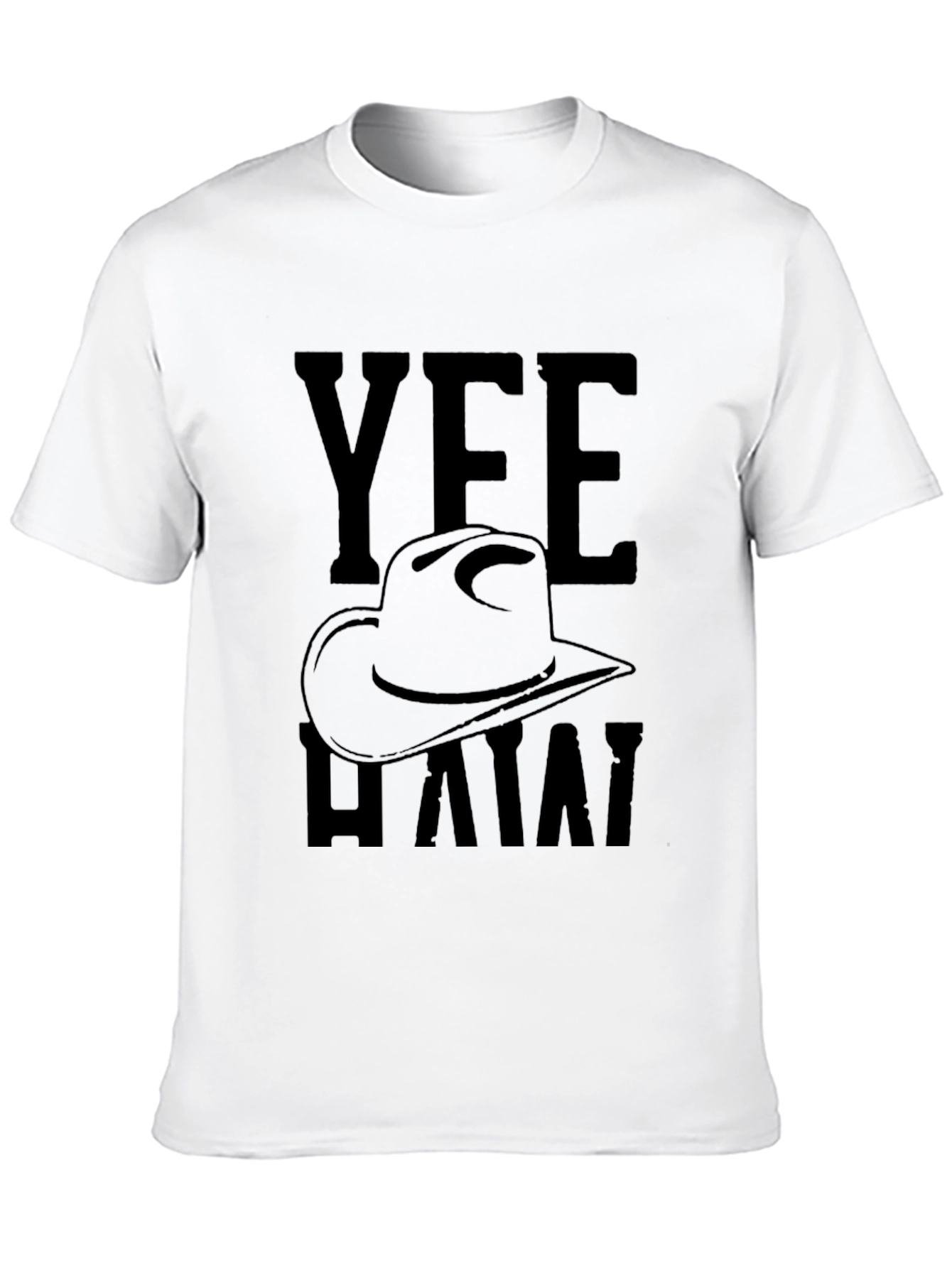 Yee Haw Cowboy Hat Graphic T-Shirt - Black