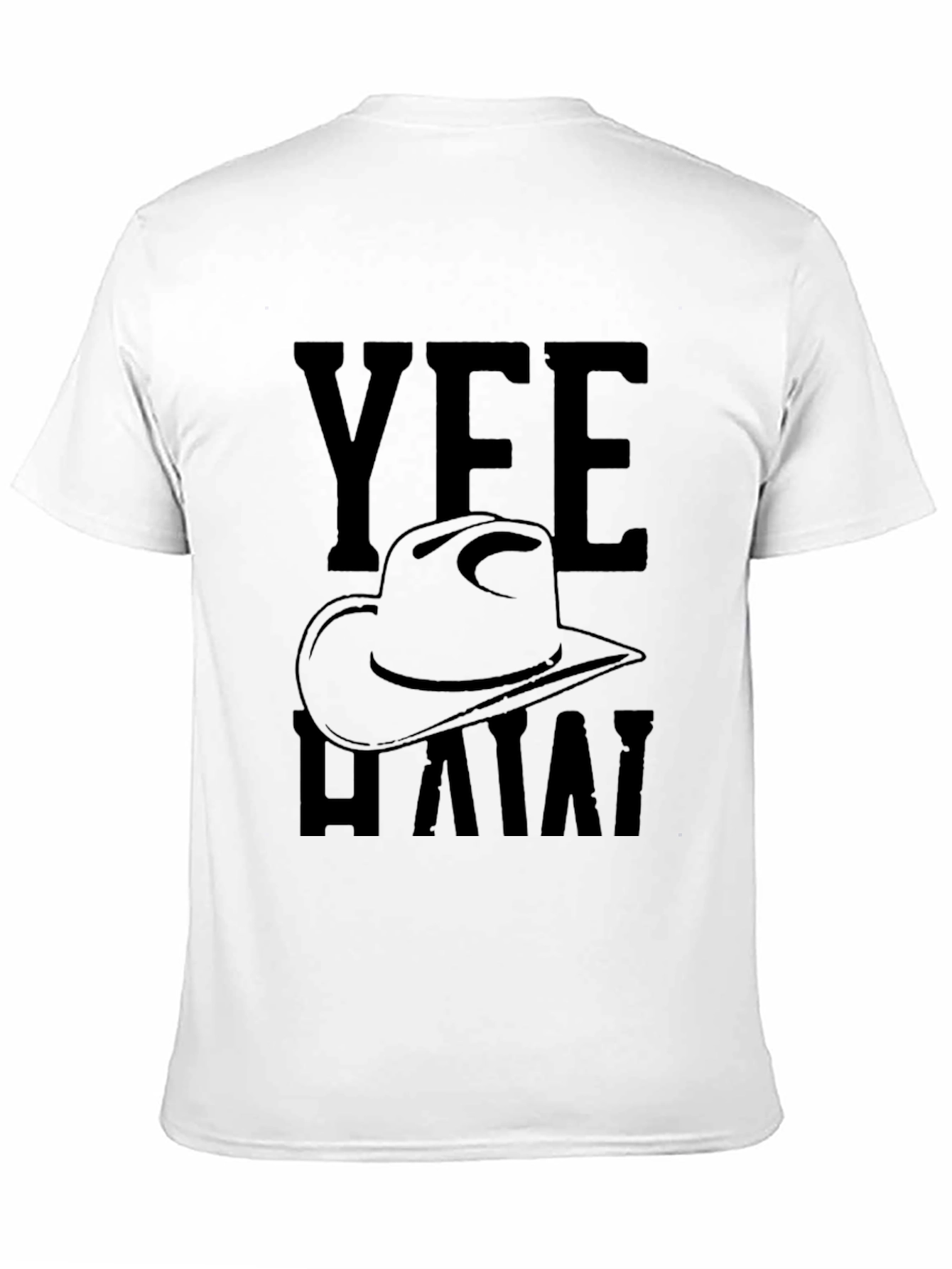 Yee Haw Cowboy Hat Graphic T-Shirt - Black