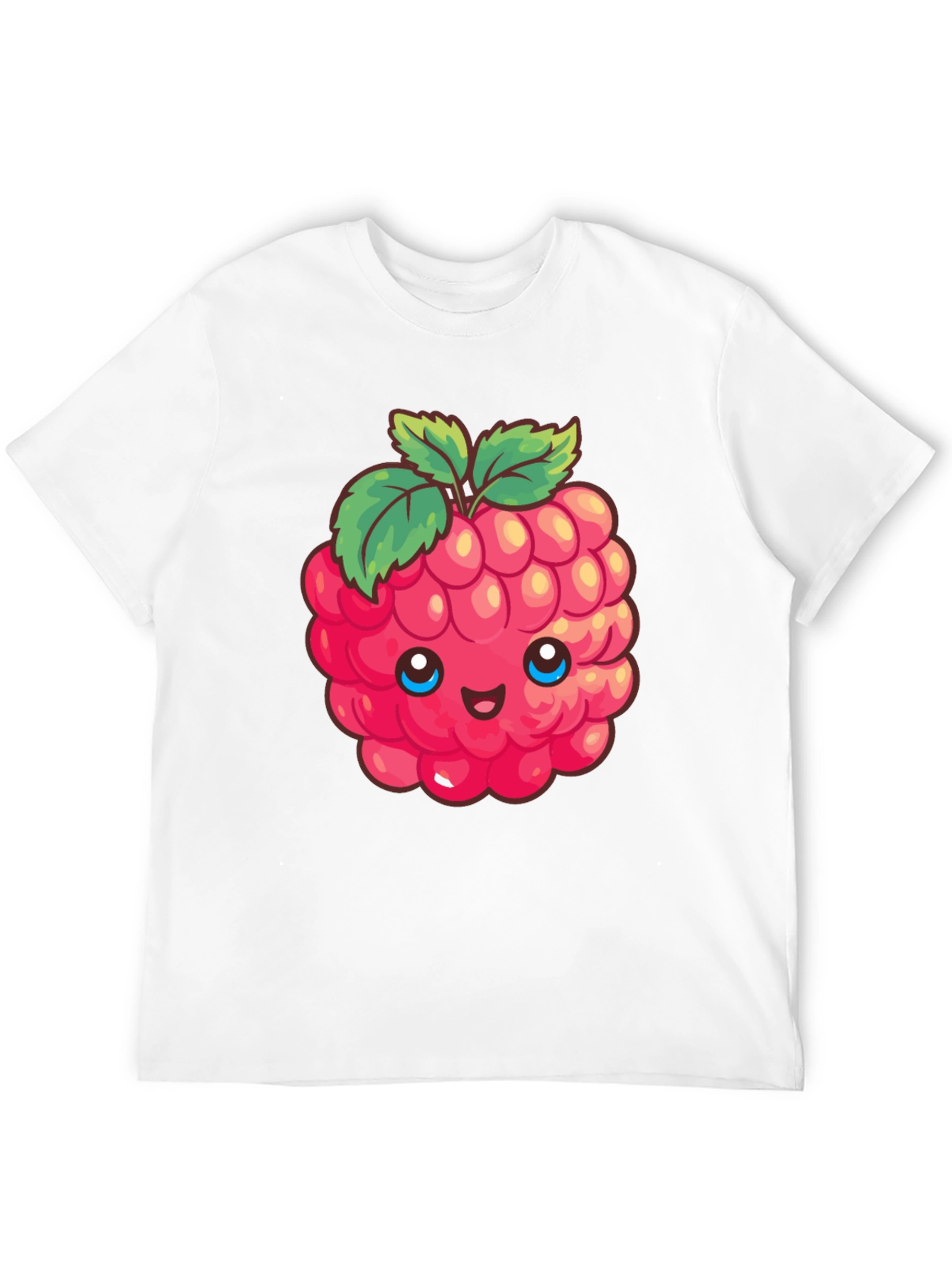 Cute Raspberry Graphic Tee - Black Cotton T-Shirt