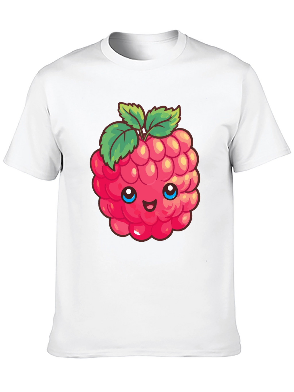 Cute Raspberry Graphic Tee - Black Cotton T-Shirt