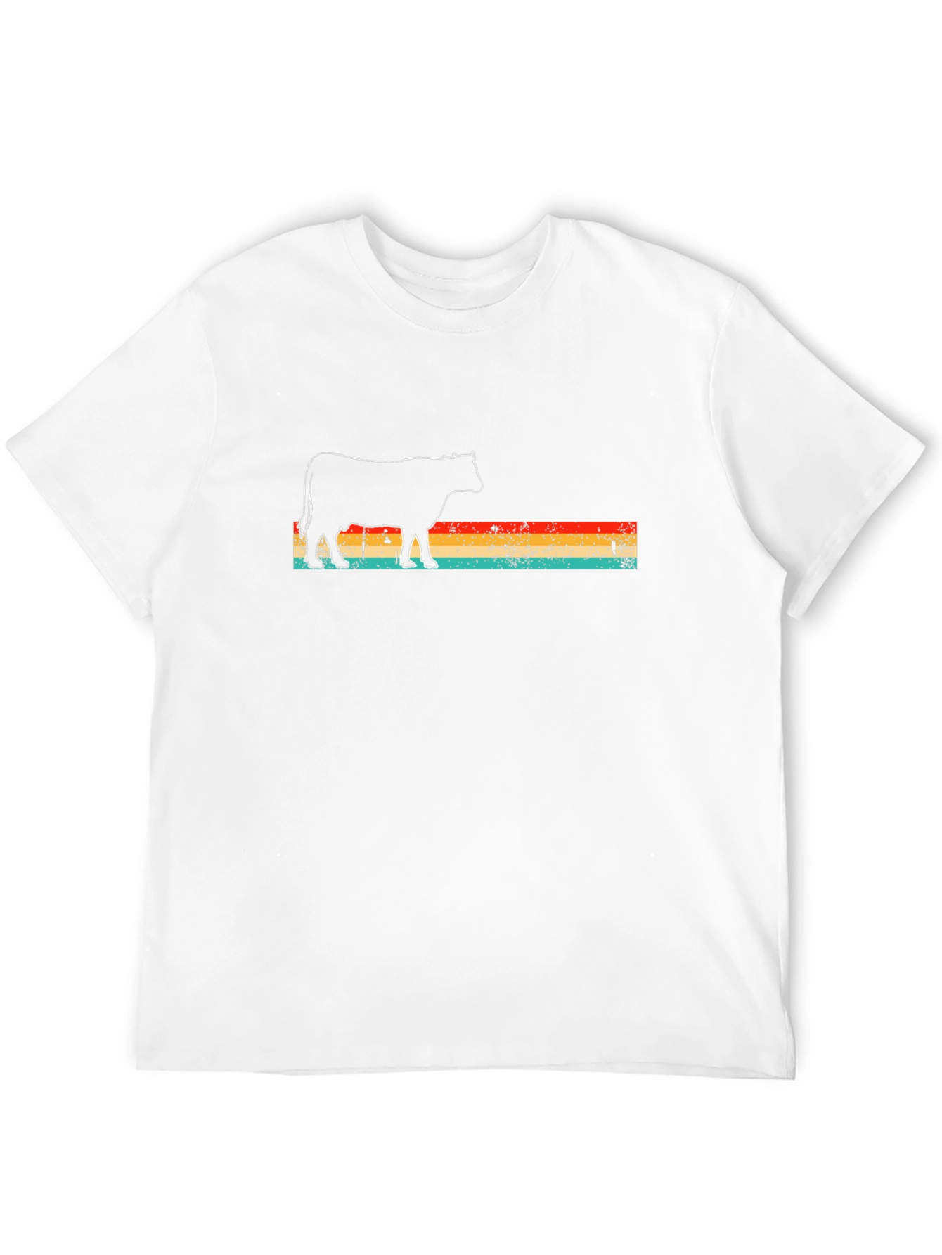 Retro Cow Graphic Tee - Black Unisex T-Shirt