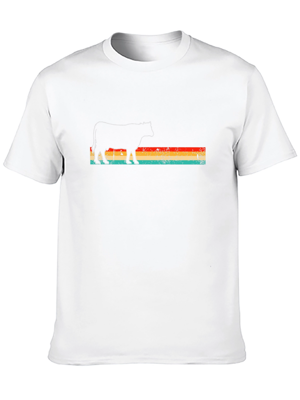 Retro Cow Graphic Tee - Black Unisex T-Shirt