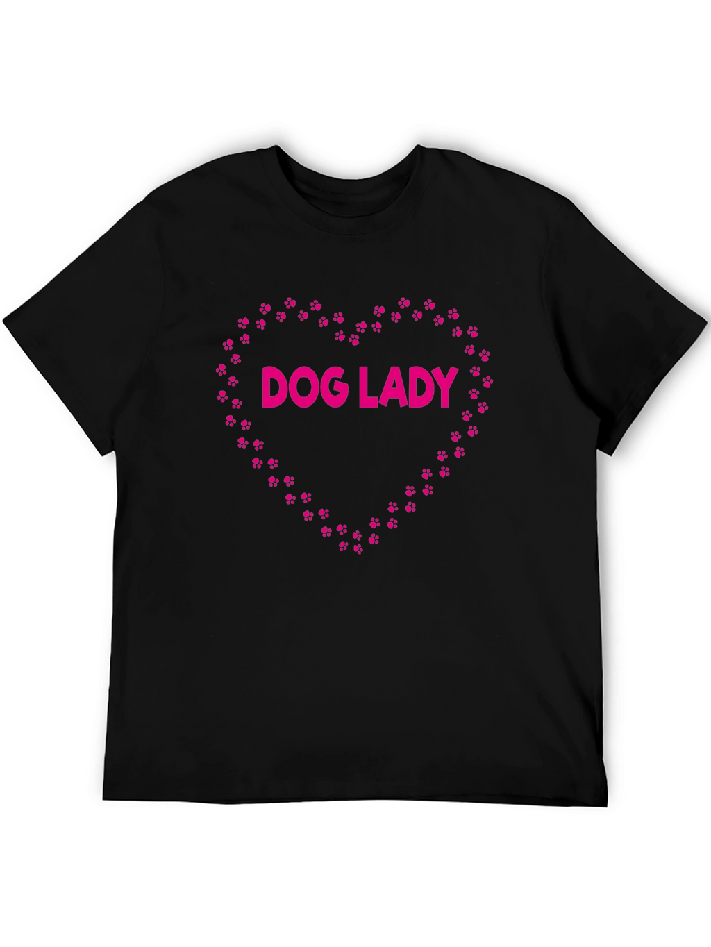 Dog Lady Paw Print Heart Graphic Tee
