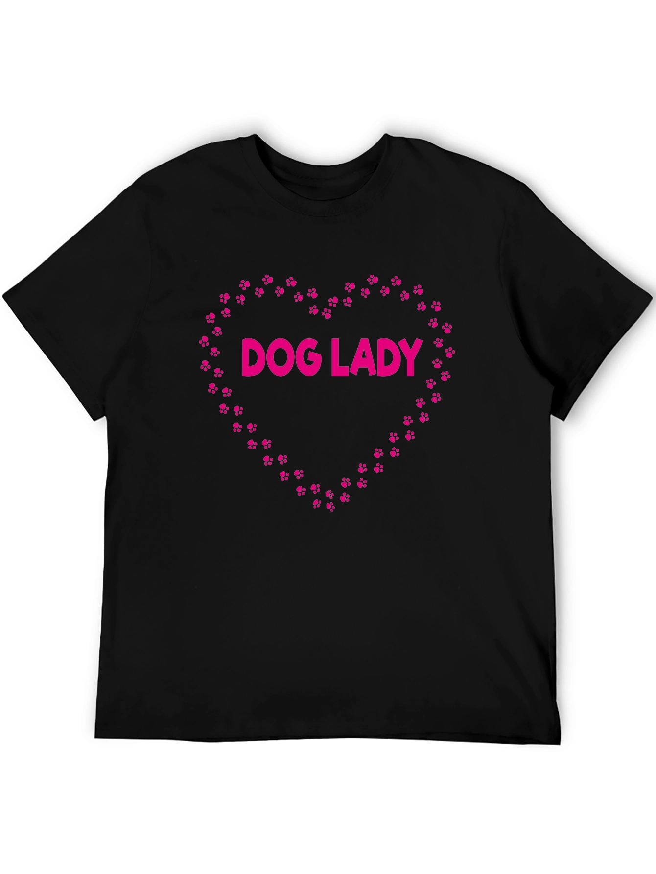 Dog Lady Paw Print Heart Graphic Tee