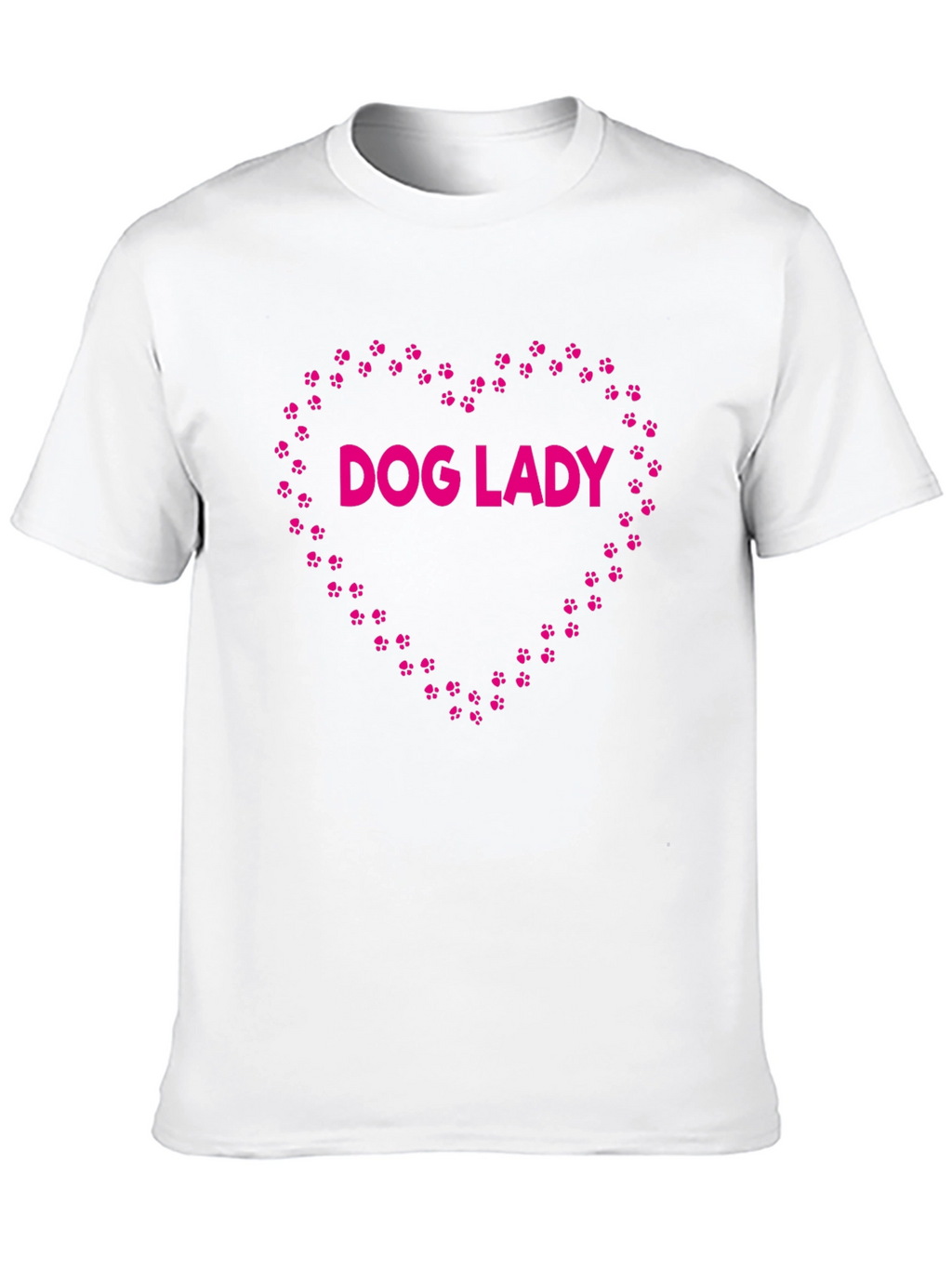 Dog Lady Paw Print Heart Graphic Tee