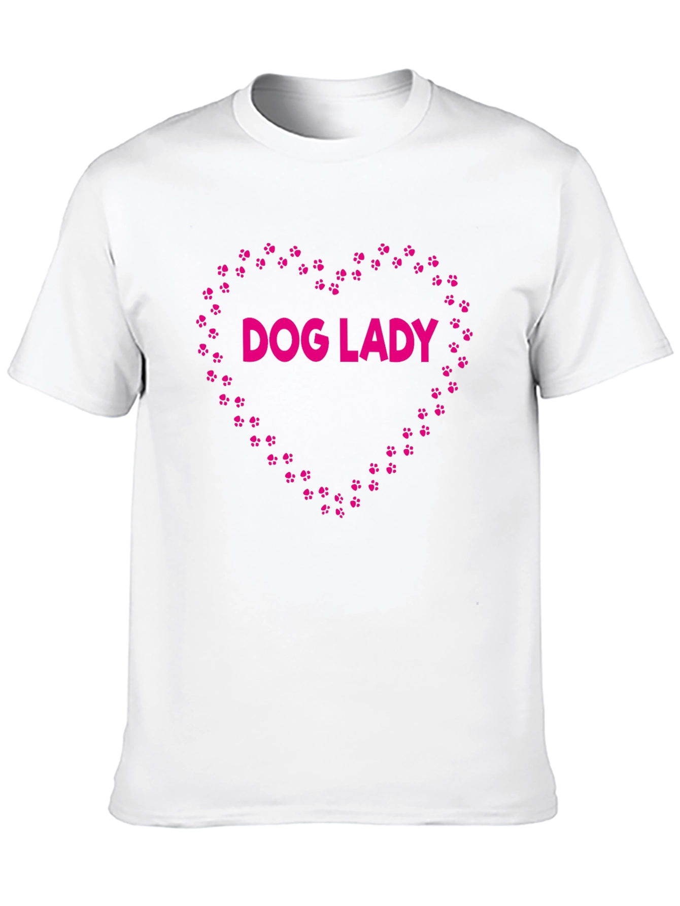 Dog Lady Paw Print Heart Graphic Tee