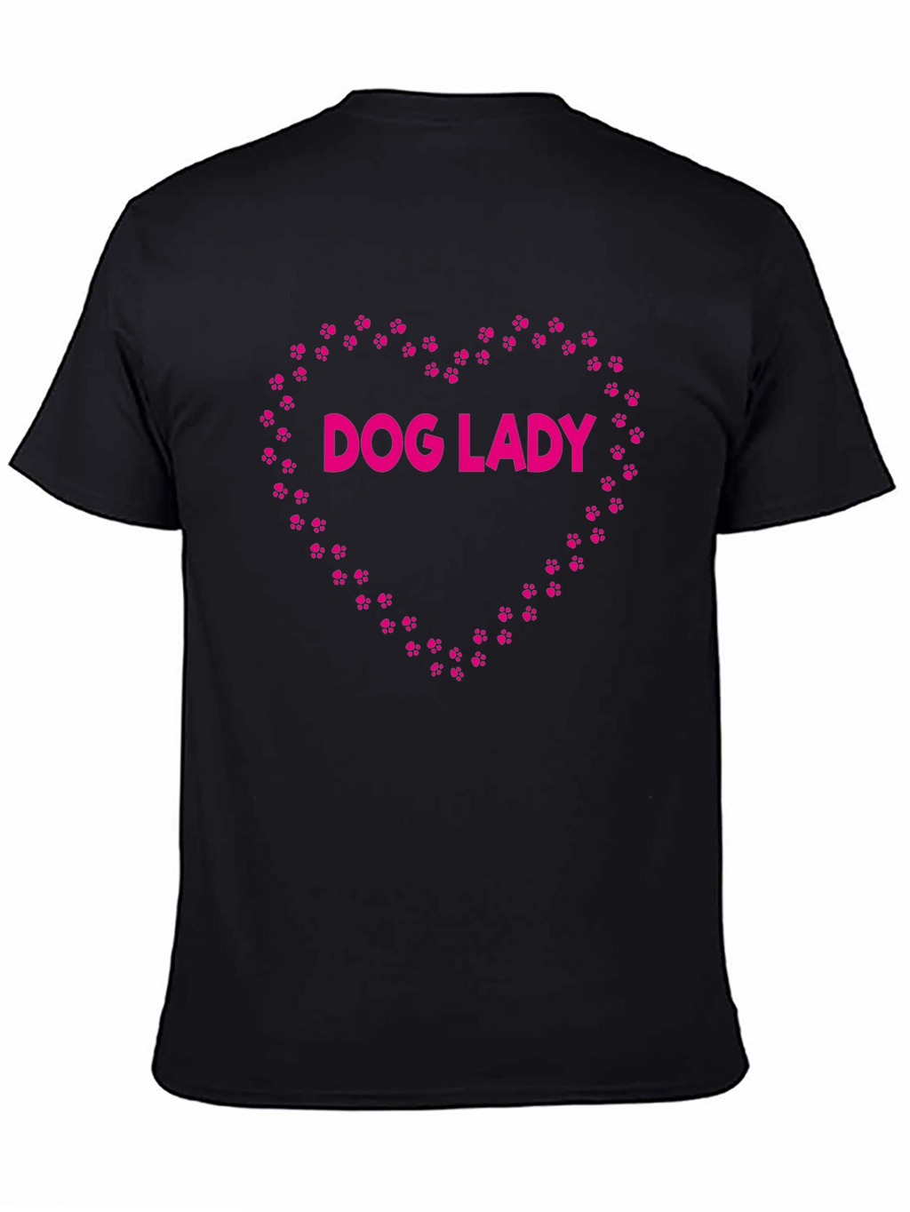 Dog Lady Paw Print Heart Graphic Tee