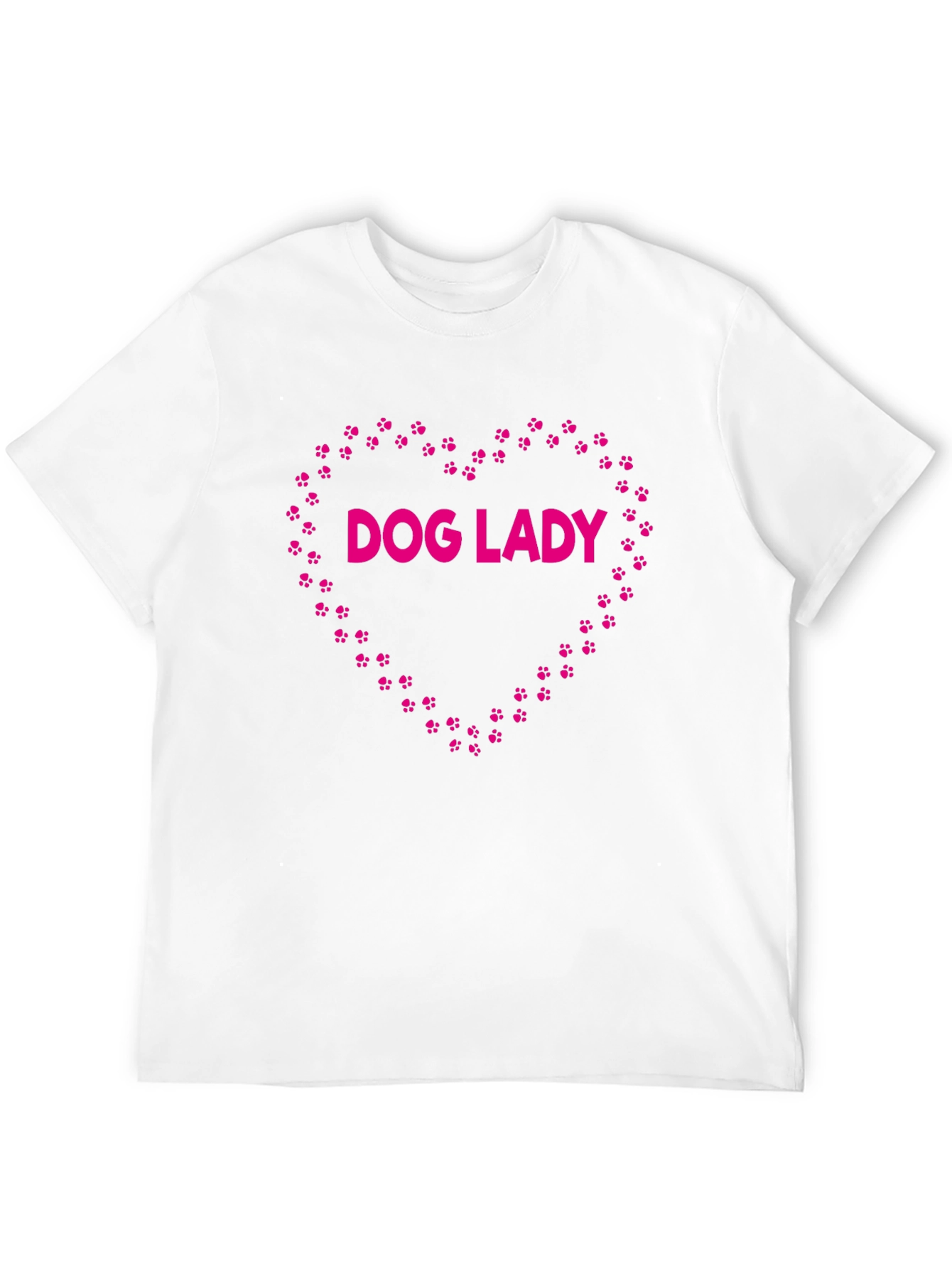 Dog Lady Paw Print Heart Graphic Tee