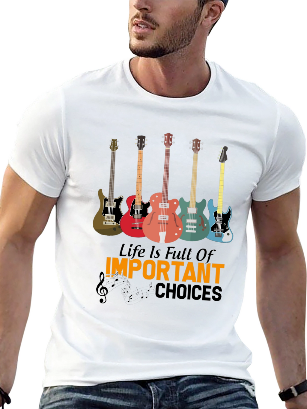 Life Is Full Of Important Choices Guitar T-Shirt
