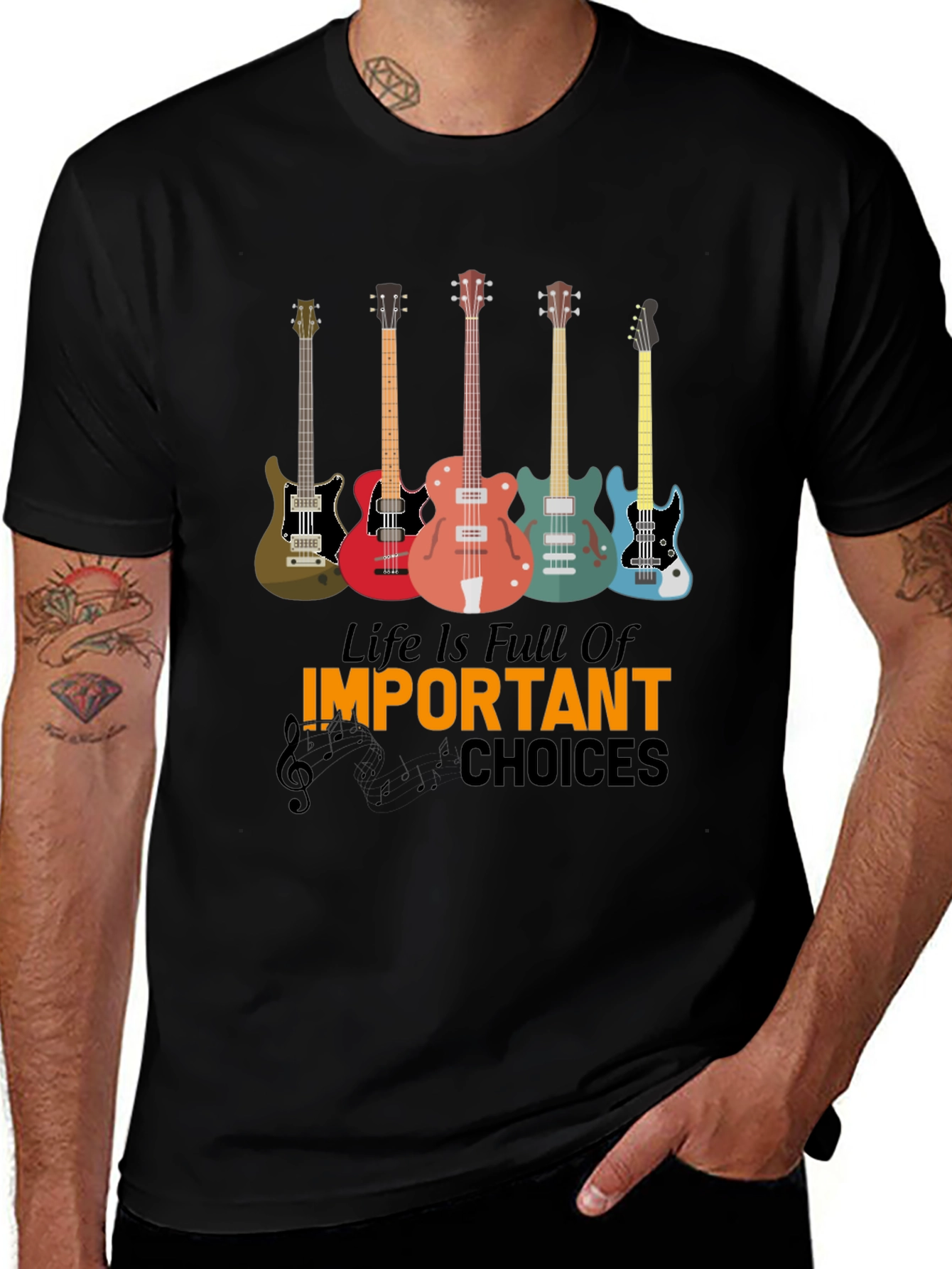 Life Is Full Of Important Choices Guitar T-Shirt