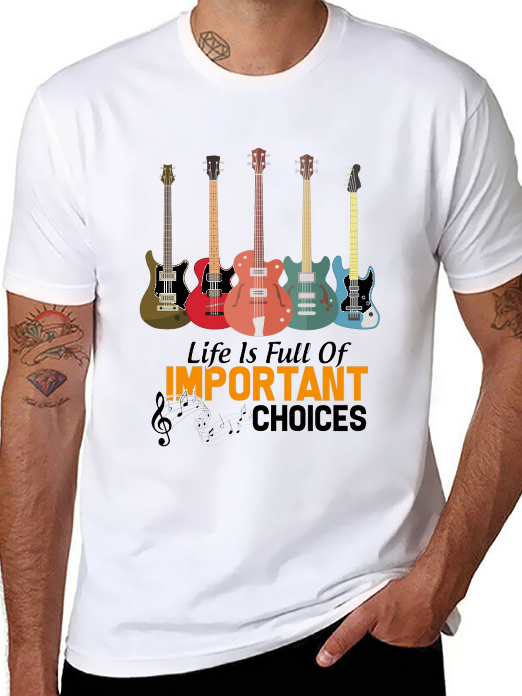 Life Is Full Of Important Choices Guitar T-Shirt