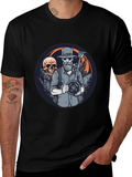 Skull Treasure Hunter Graphic Tee - Black