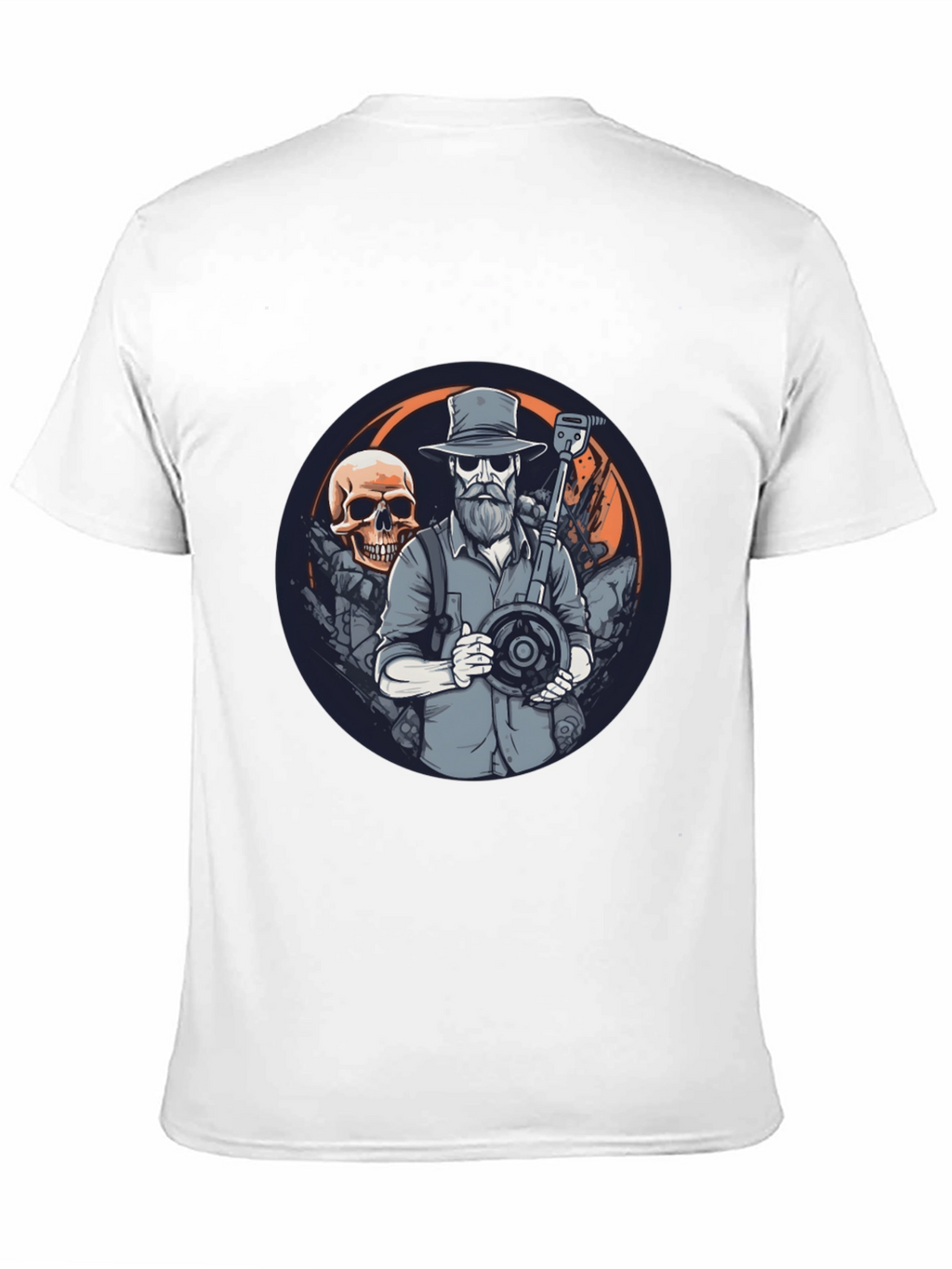 Skull Treasure Hunter Graphic Tee - Black