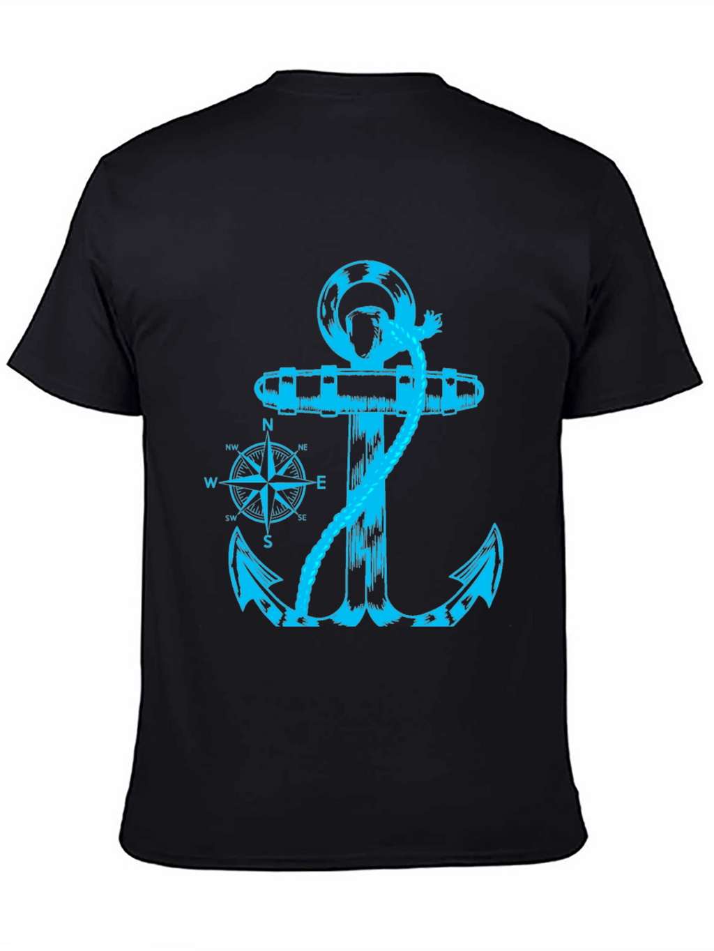 Nautical Anchor Compass Graphic Print Tee