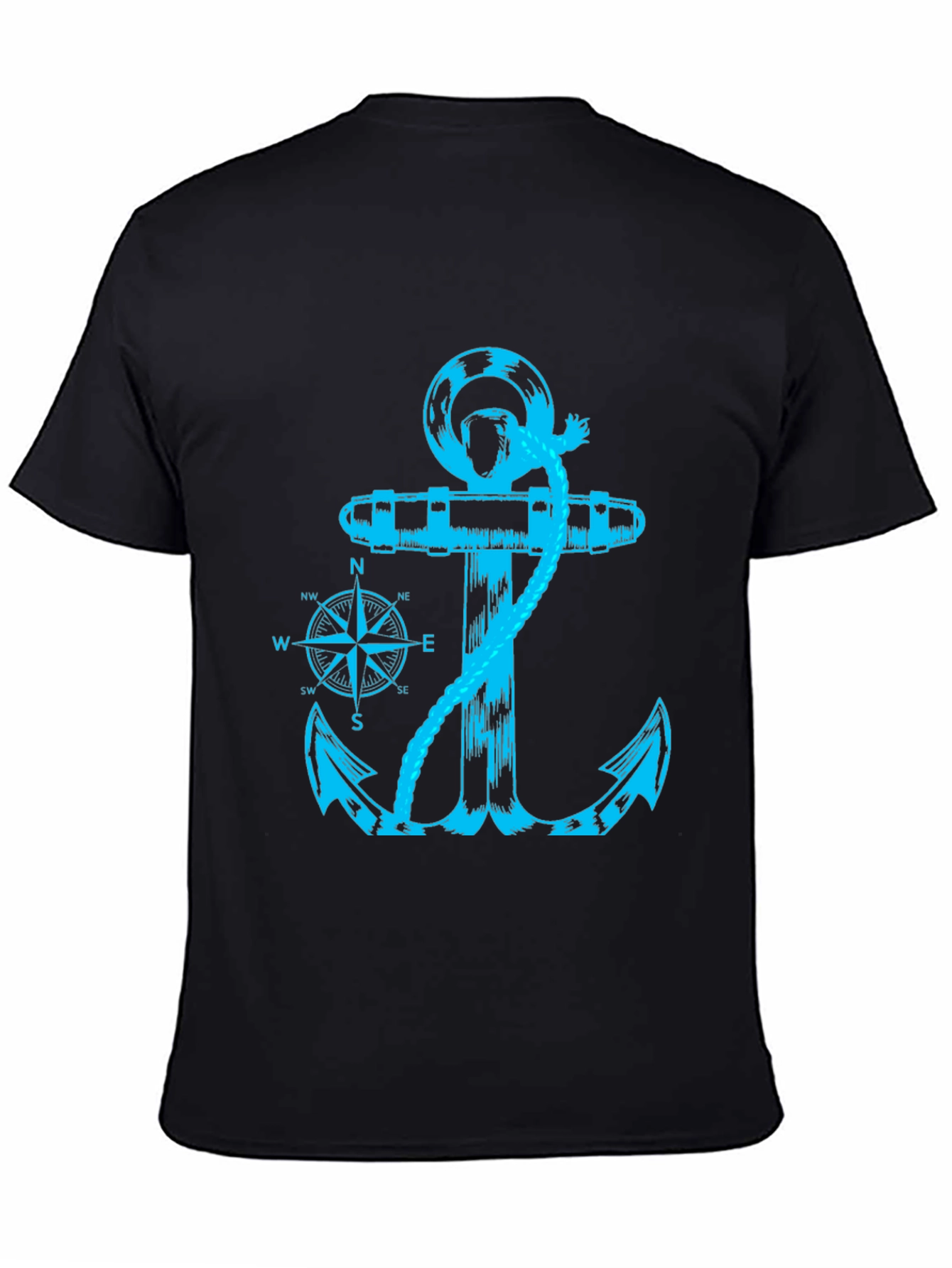 Nautical Anchor Compass Graphic Print Tee