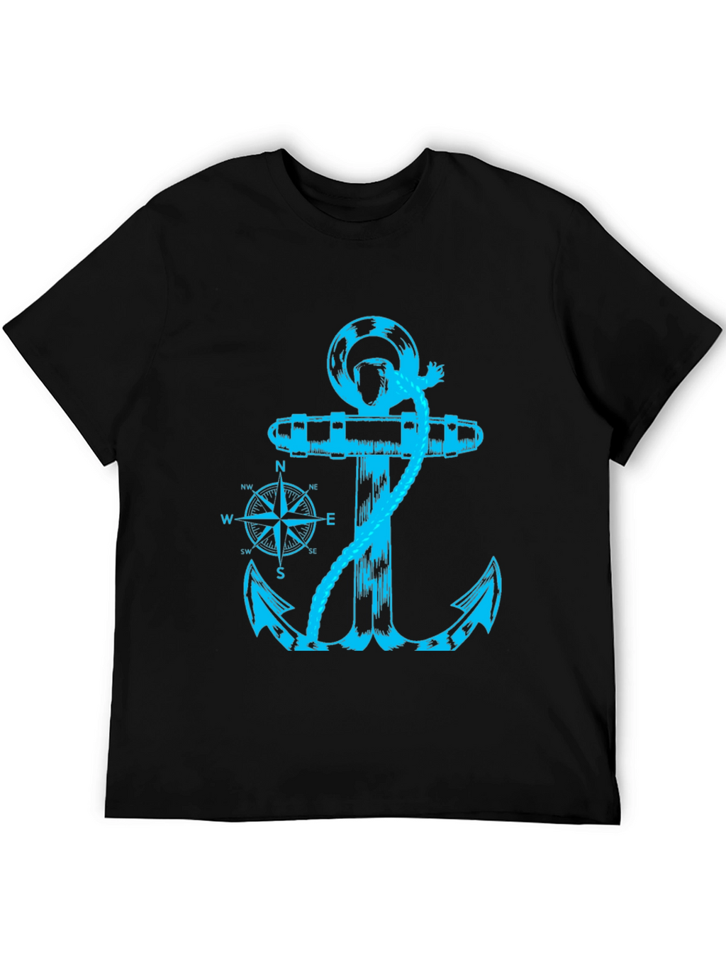Nautical Anchor Compass Graphic Print Tee