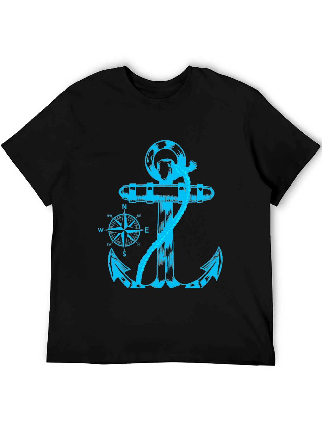 Nautical Anchor Compass Graphic Print Tee