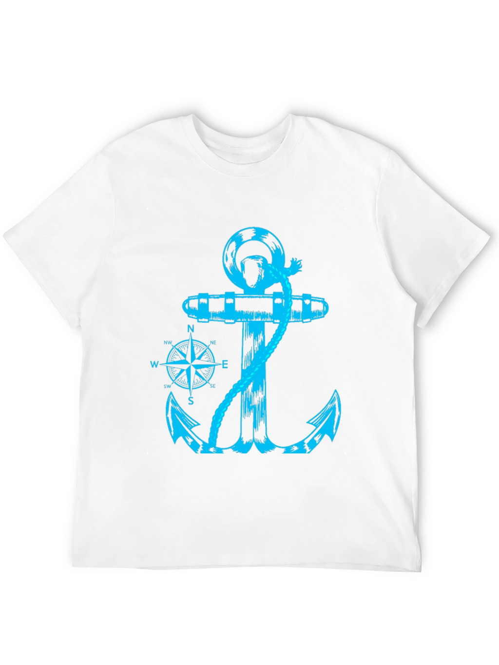 Nautical Anchor Compass Graphic Print Tee