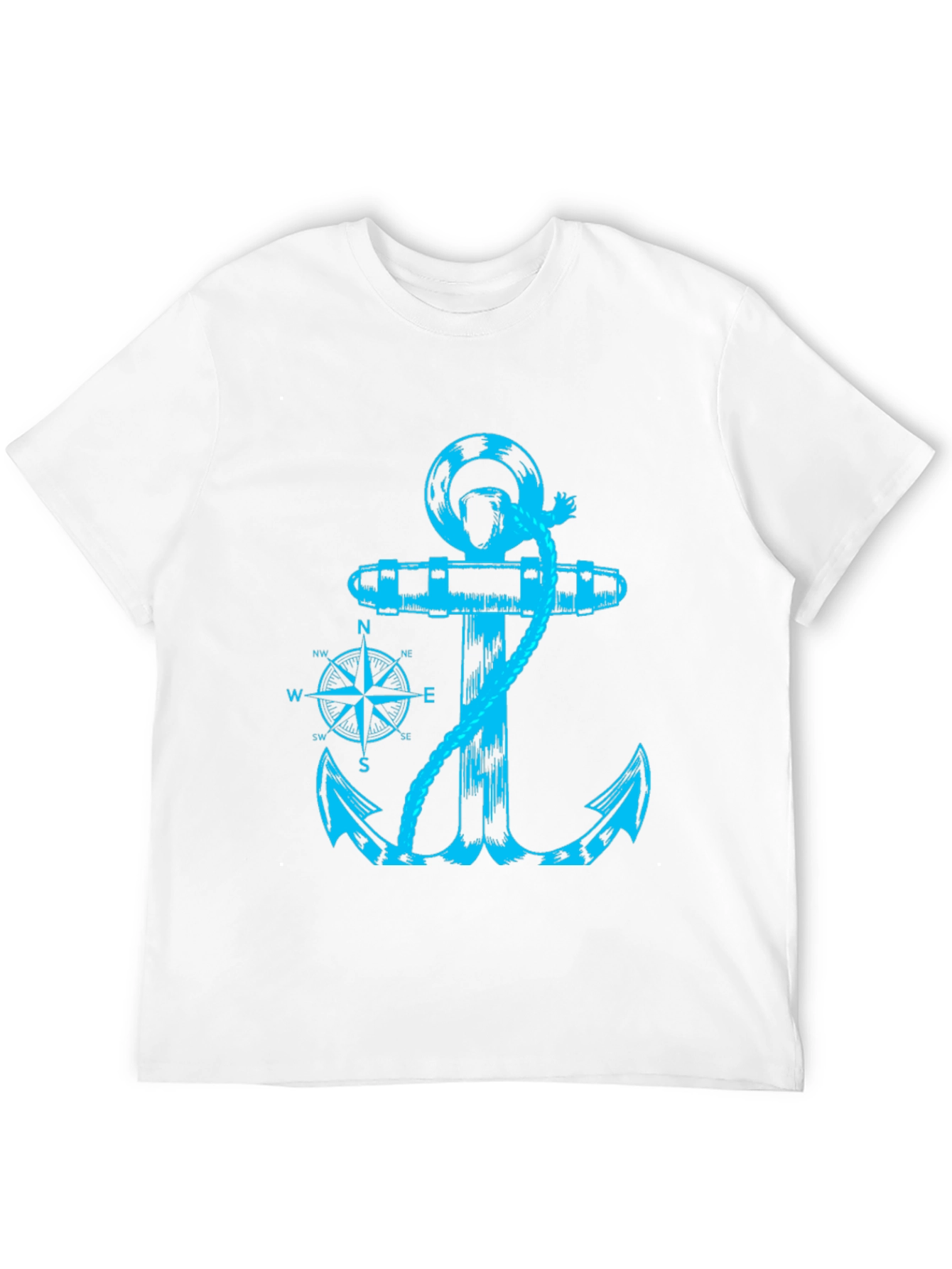 Nautical Anchor Compass Graphic Print Tee