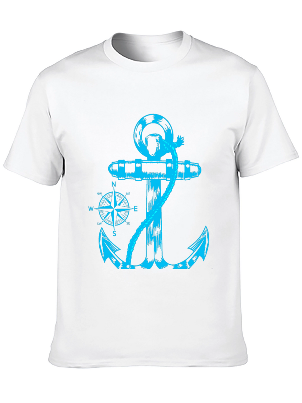 Nautical Anchor Compass Graphic Print Tee