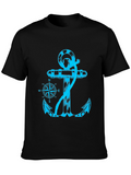 Nautical Anchor Compass Graphic Print Tee