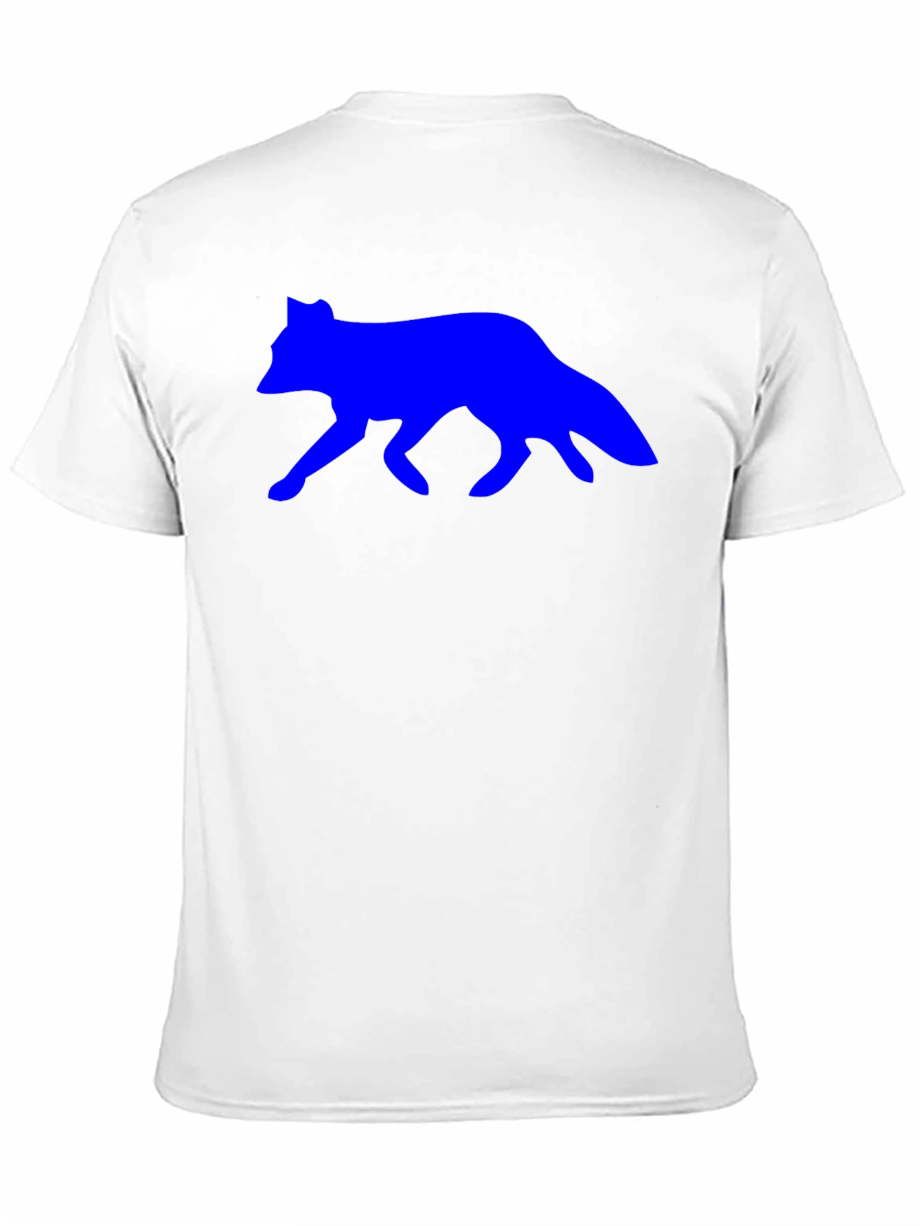 Mens Black T-Shirt with Blue Wolf Design
