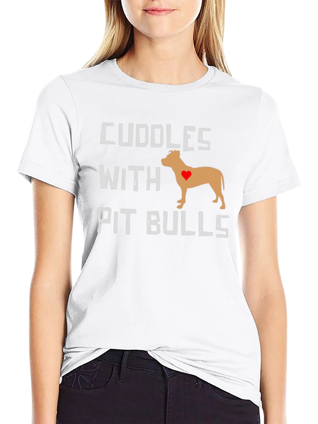 Cuddles With Pit Bulls Graphic T-Shirt