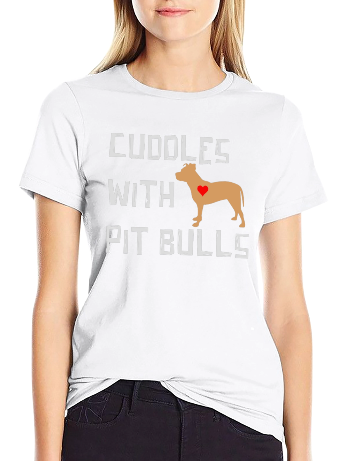 Cuddles With Pit Bulls Graphic T-Shirt