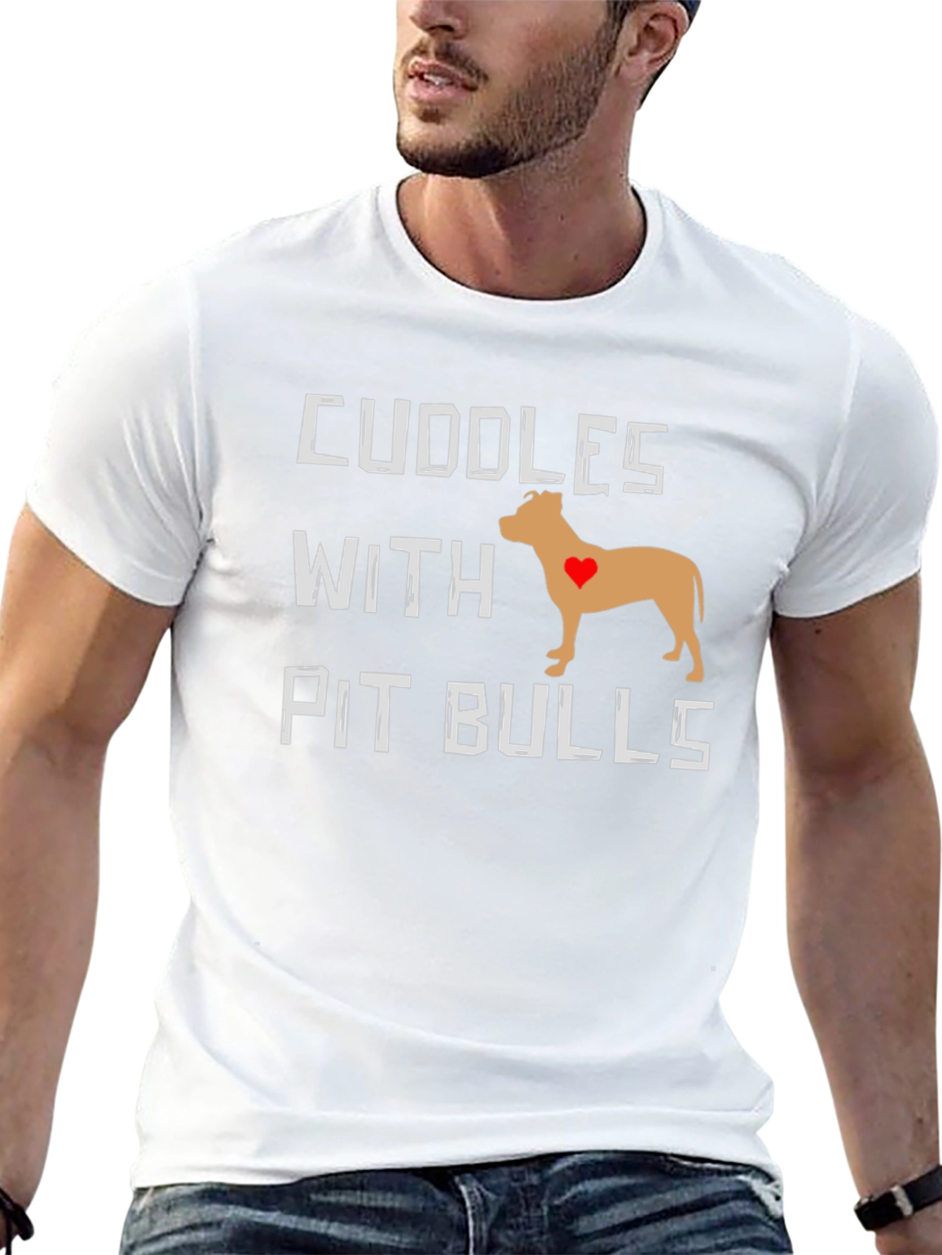 Cuddles With Pit Bulls Graphic T-Shirt