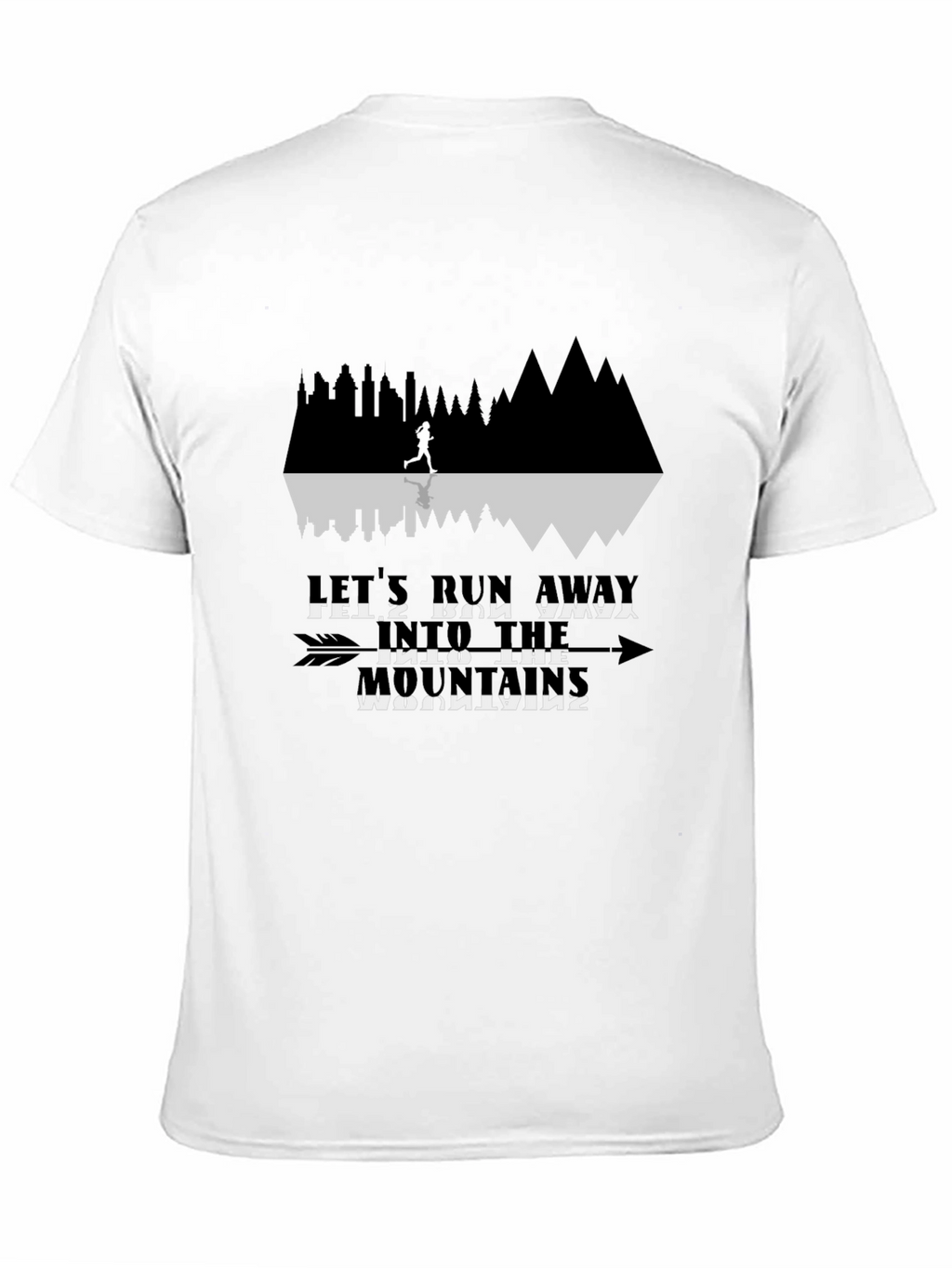 Run Away Mountains Graphic Tee - Black Cotton T-Shirt
