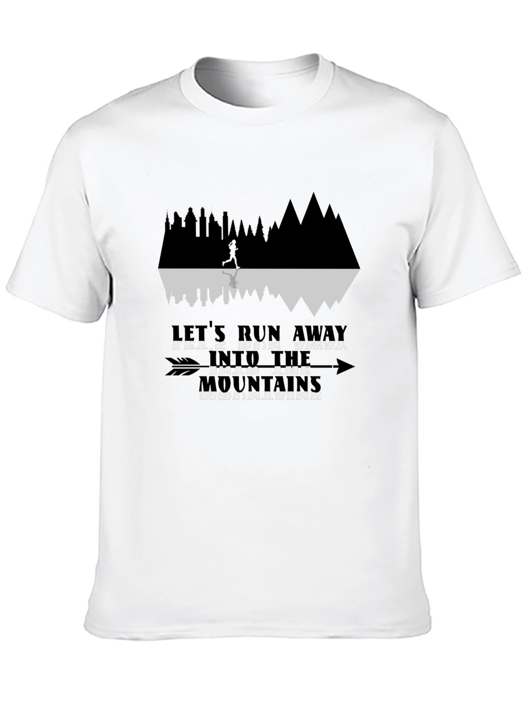 Run Away Mountains Graphic Tee - Black Cotton T-Shirt