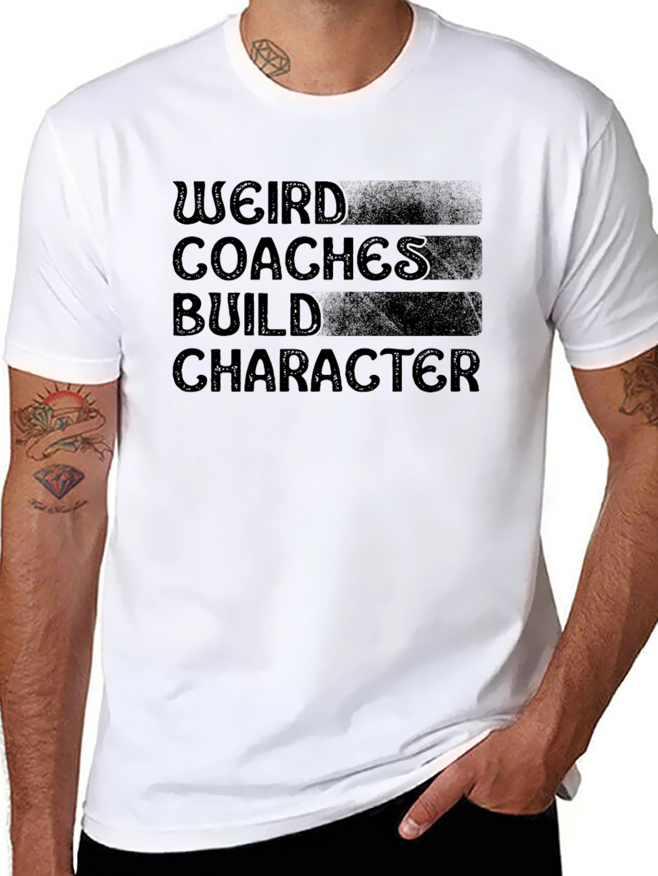 Weird Coaches Build Character Black Graphic Tee
