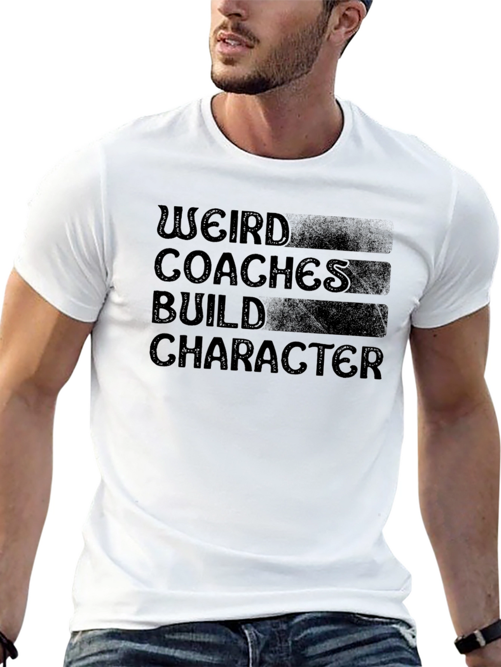 Weird Coaches Build Character Black Graphic Tee