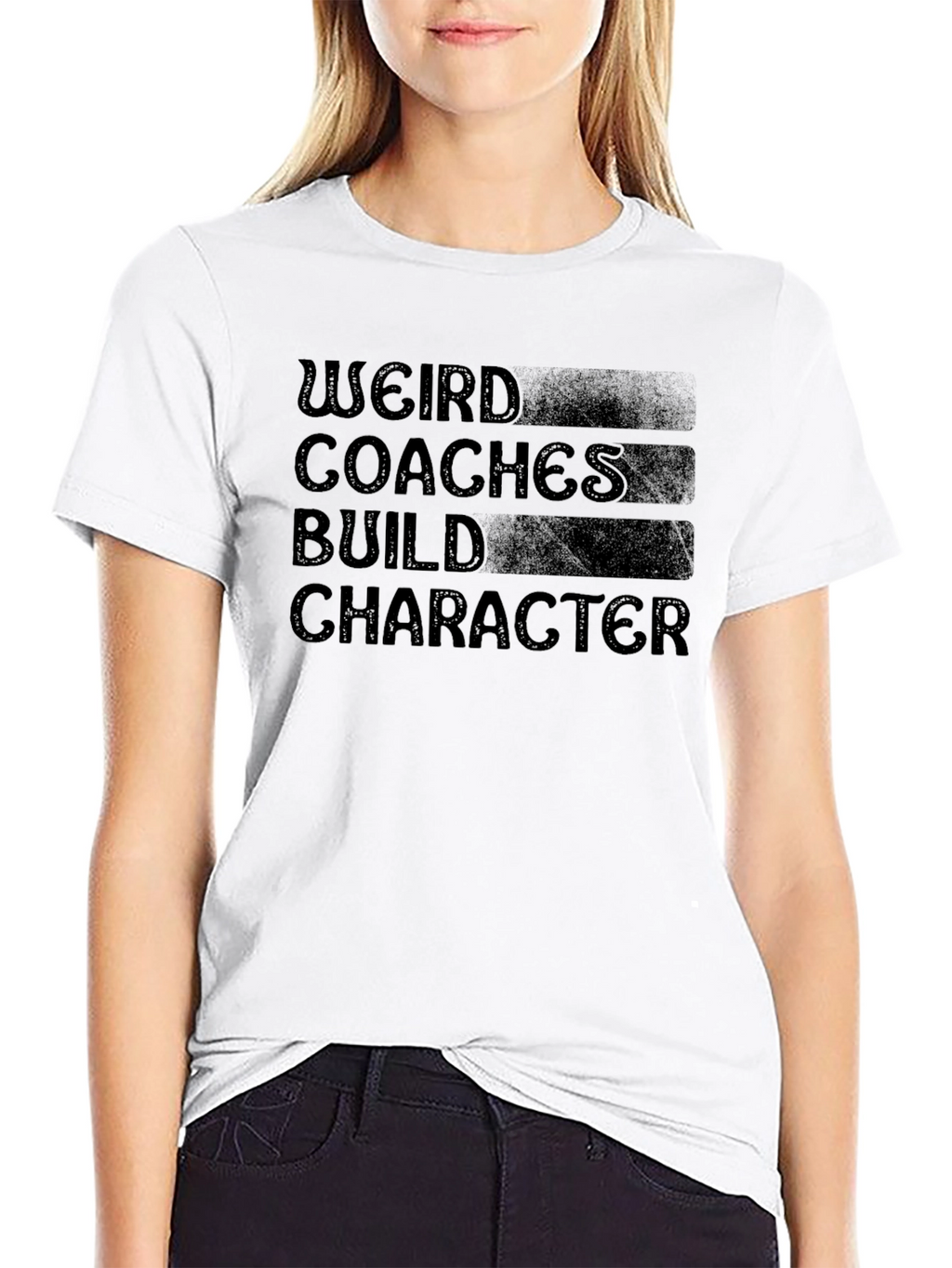 Weird Coaches Build Character Black Graphic Tee