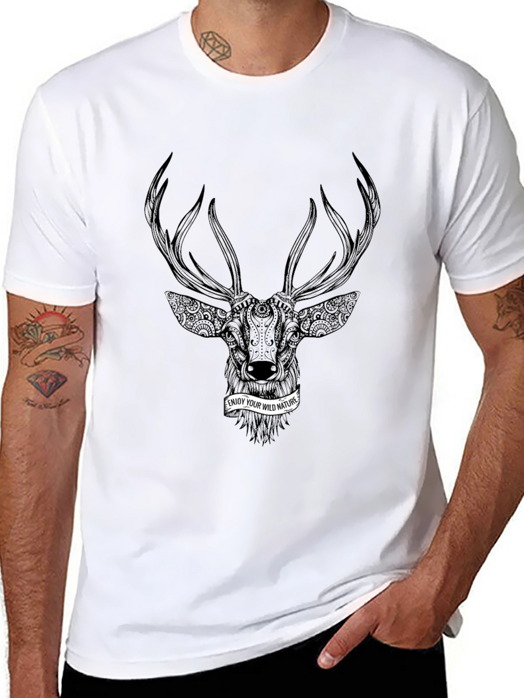 Deer Graphic Print T-Shirt