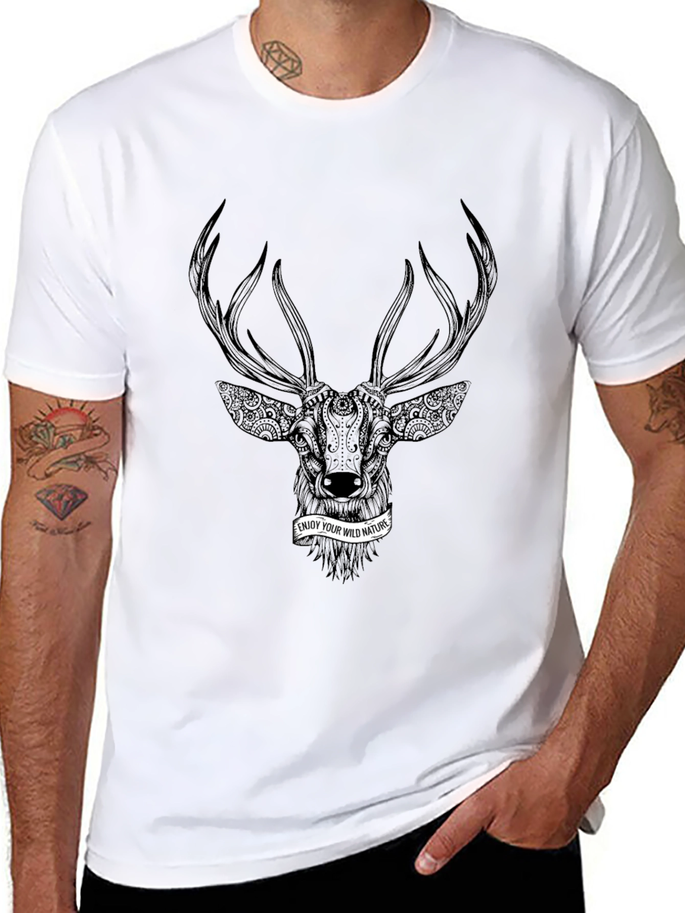 Deer Graphic Print T-Shirt