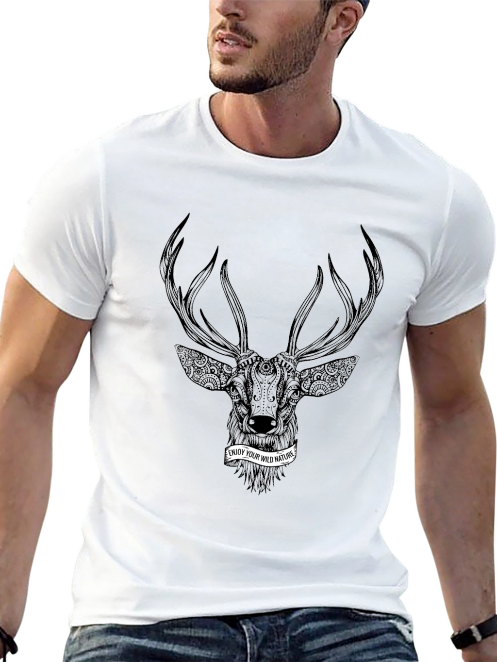 Deer Graphic Print T-Shirt