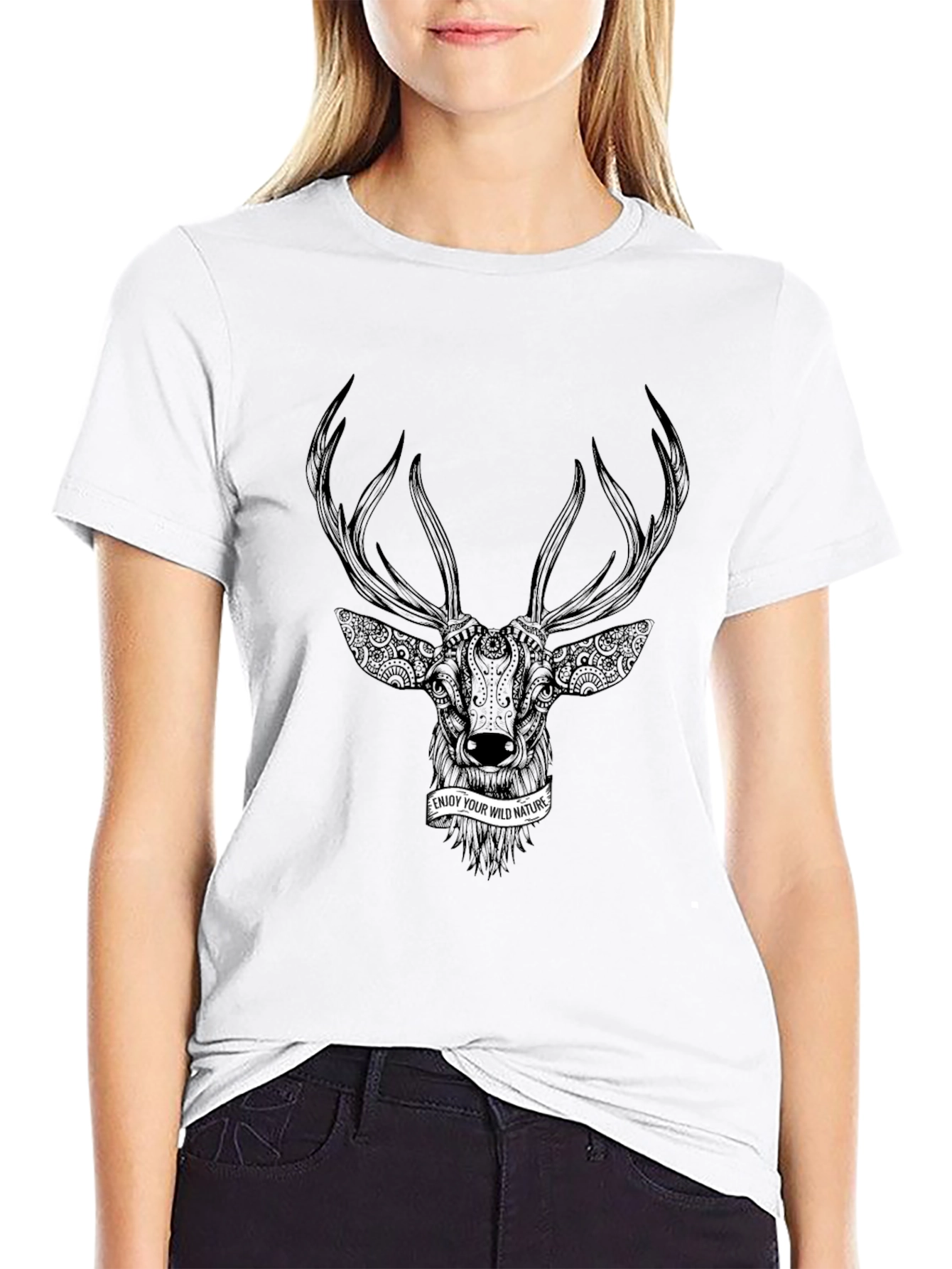 Deer Graphic Print T-Shirt