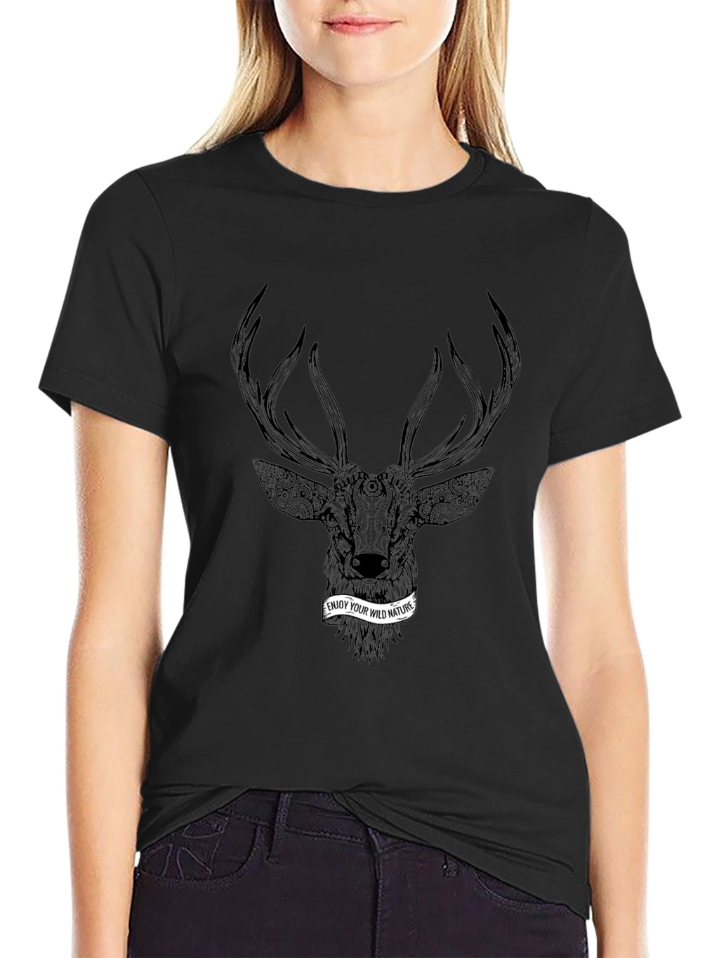 Deer Graphic Print T-Shirt