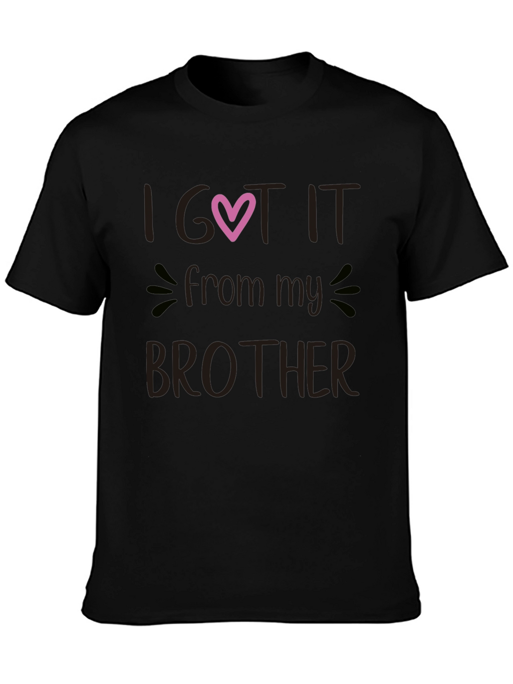 I Got It From My Brother Black Graphic Tee
