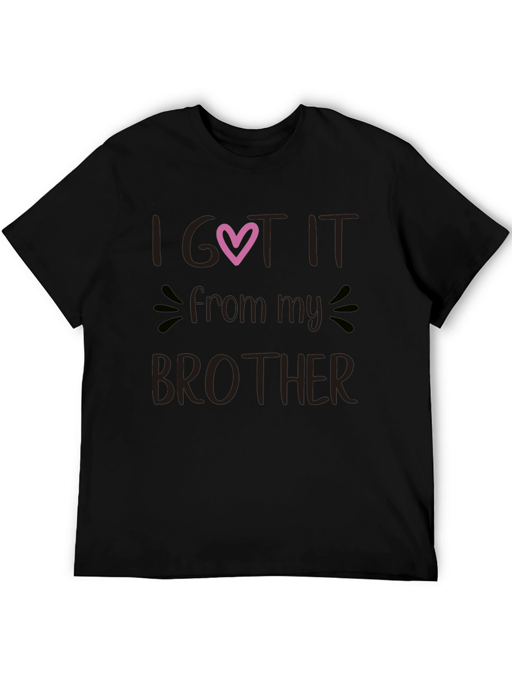 I Got It From My Brother Black Graphic Tee