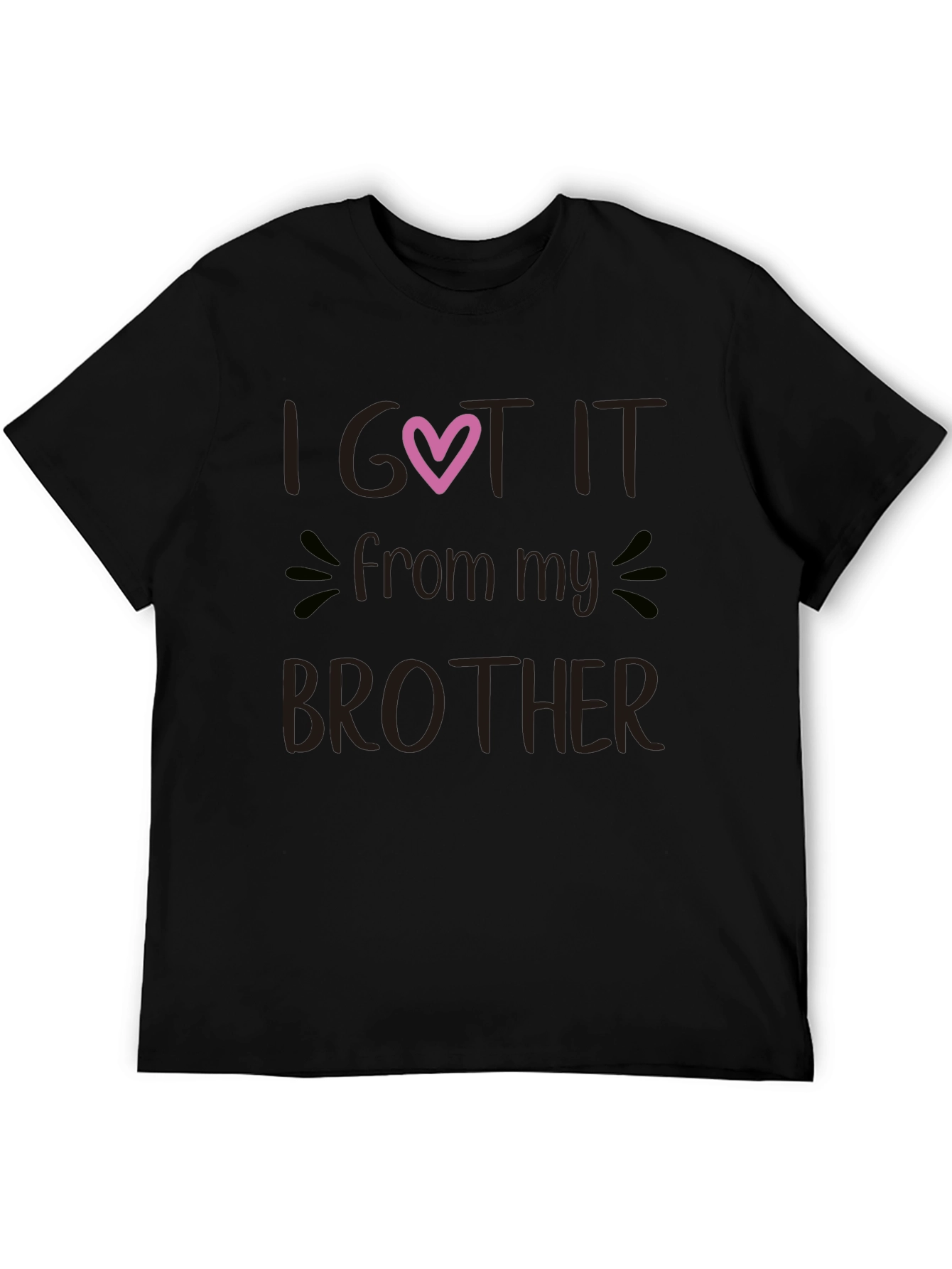 I Got It From My Brother Black Graphic Tee