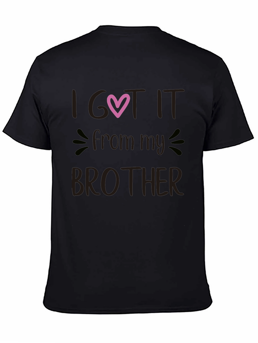 I Got It From My Brother Black Graphic Tee